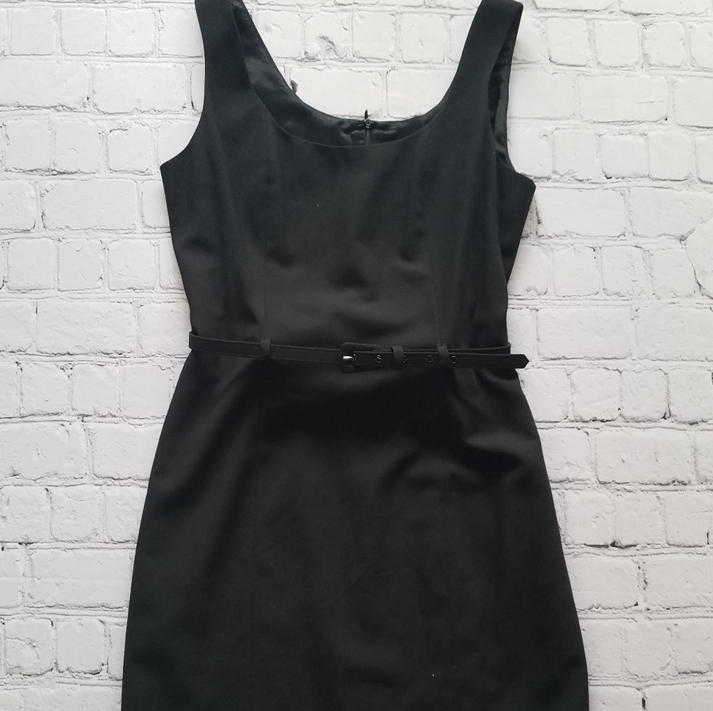 INC Black Belted Mini Dress Sz 6